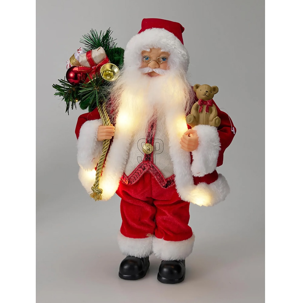 Figurina Mos Craciun cu LED, 20 x 10 x 30 cm