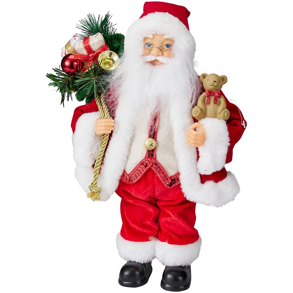 Figurina Mos Craciun cu LED, 20 x 10 x 30 cm