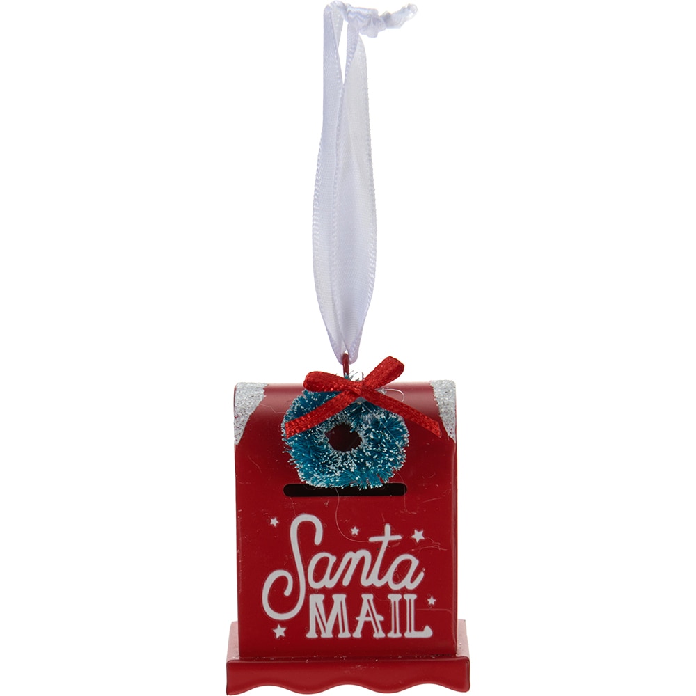 Decoratiune brad Casuta postala, 5.5 x 5.5 x 6.5 cm, multicolor