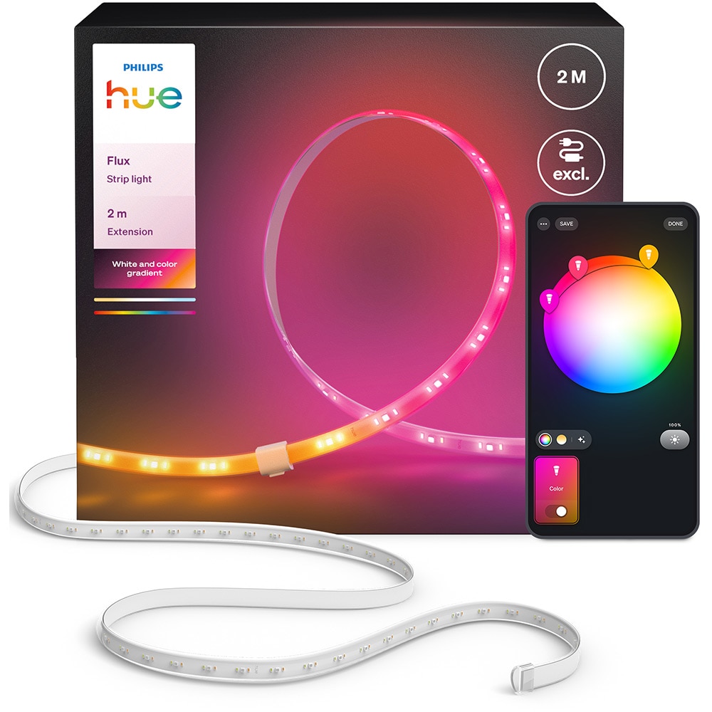 Extensie banda LED PHILIPS Hue Flux, IP20, plastic, transparent, 2 m
