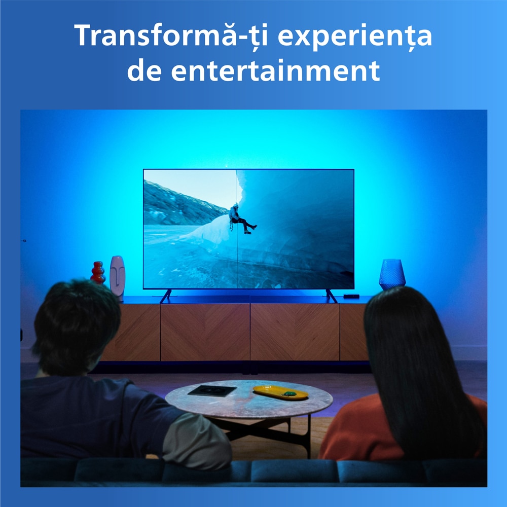 HDMI Sync Box cu banda LED RGBIC pentru TV 40-50" PHILIPS 8721103159267, Wi-Fi, WiZ, 4K 60Hz, 3.4 m