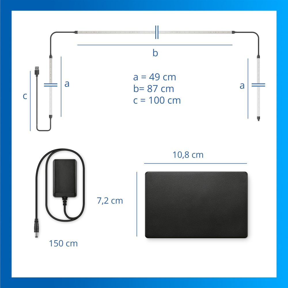 HDMI Sync Box cu banda LED RGBIC pentru TV 40-50" PHILIPS 8721103159267, Wi-Fi, WiZ, 4K 60Hz, 3.4 m