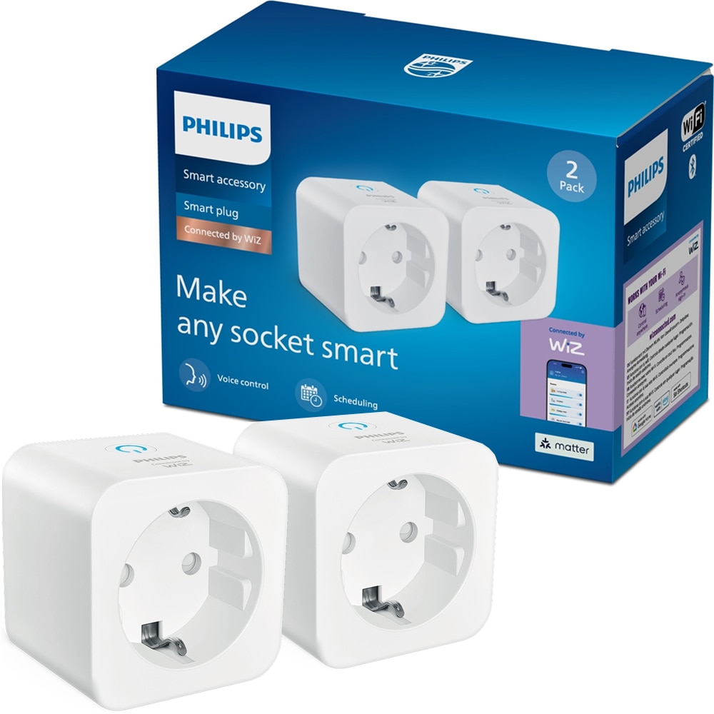 Pachet 2 prize inteligente PHILIPS 8721103164001, Wi-Fi, WiZ, IP20, alb