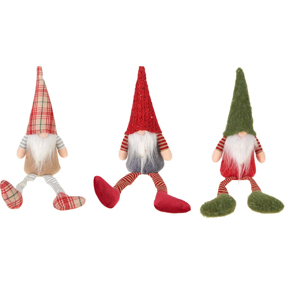 Figurina Gnom asezat, 8 x 8 x 22 cm, multicolor