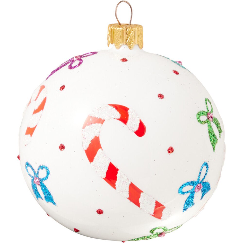 Glob de Craciun lucrat manual, decor acadele, 8 cm
