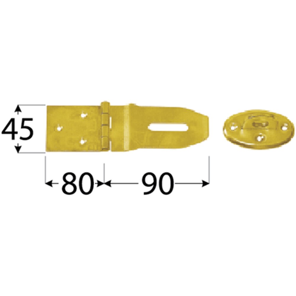 Balama cu inchidere pentru lacat DMX, 0.17 x m, otel, auriu