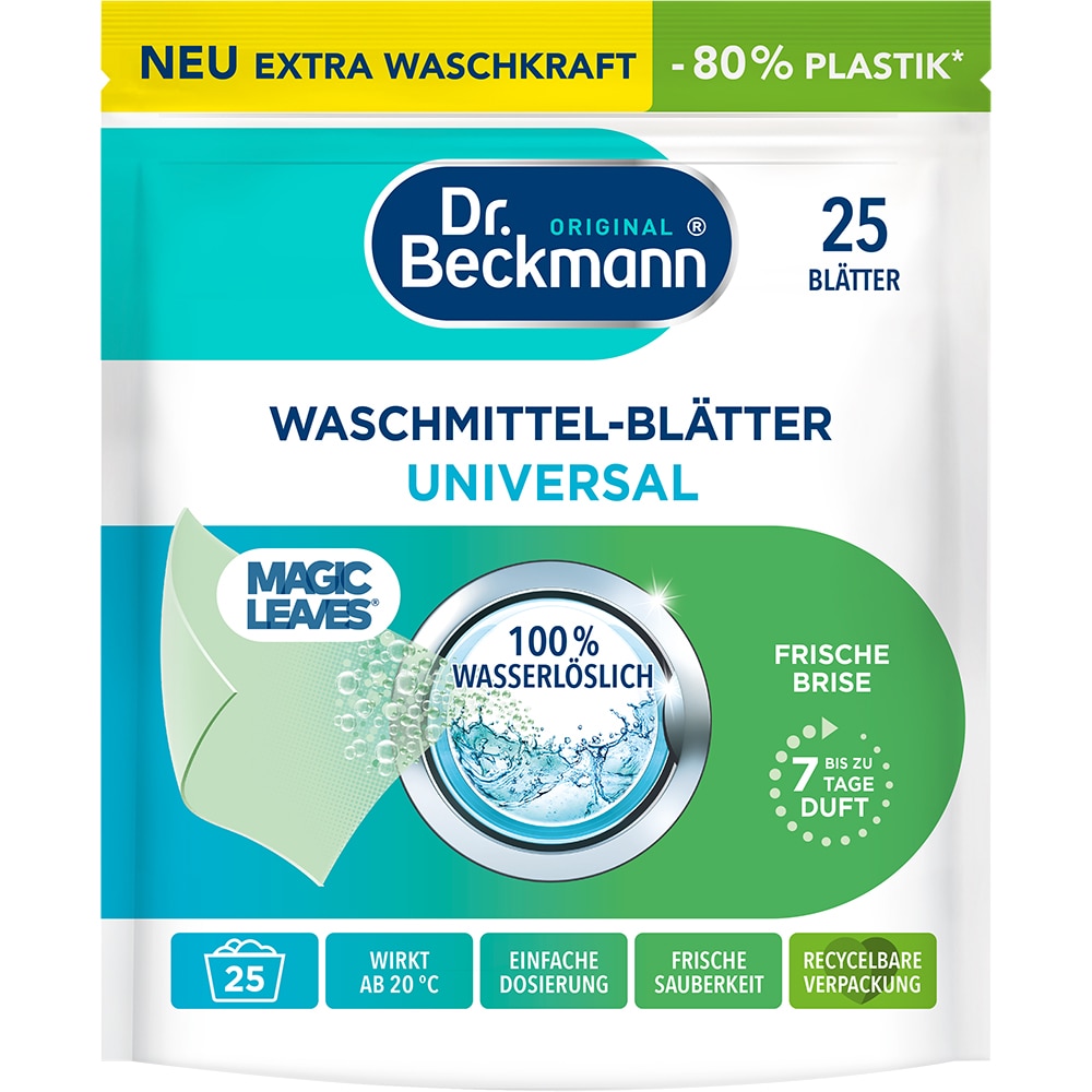 Detergent servetele DR BECKMANN Magic Leaves, Universale, 25 spalari