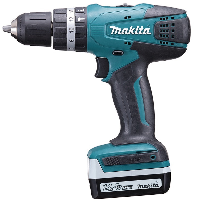 Masina de insurubat si gaurit, cu percutie, acumulator 2 x 1.3 Ah, 30 Nm • Makita