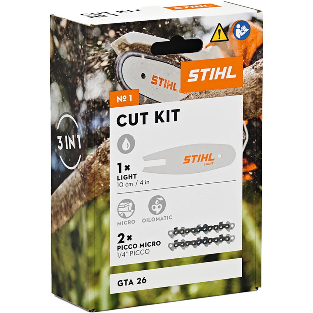 Kit accesorii 1 STIHL, 1 Sina de ghidaj si 2 Lanturi pentru GTA 26, 10cm/4", 71PM3