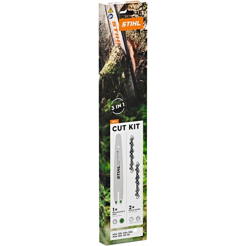 Kit accesorii 6 STIHL, 1 Sina de ghidaj si 2 Lanturi pentru MSA60/70/160/200, 30cm/12", 71PM3