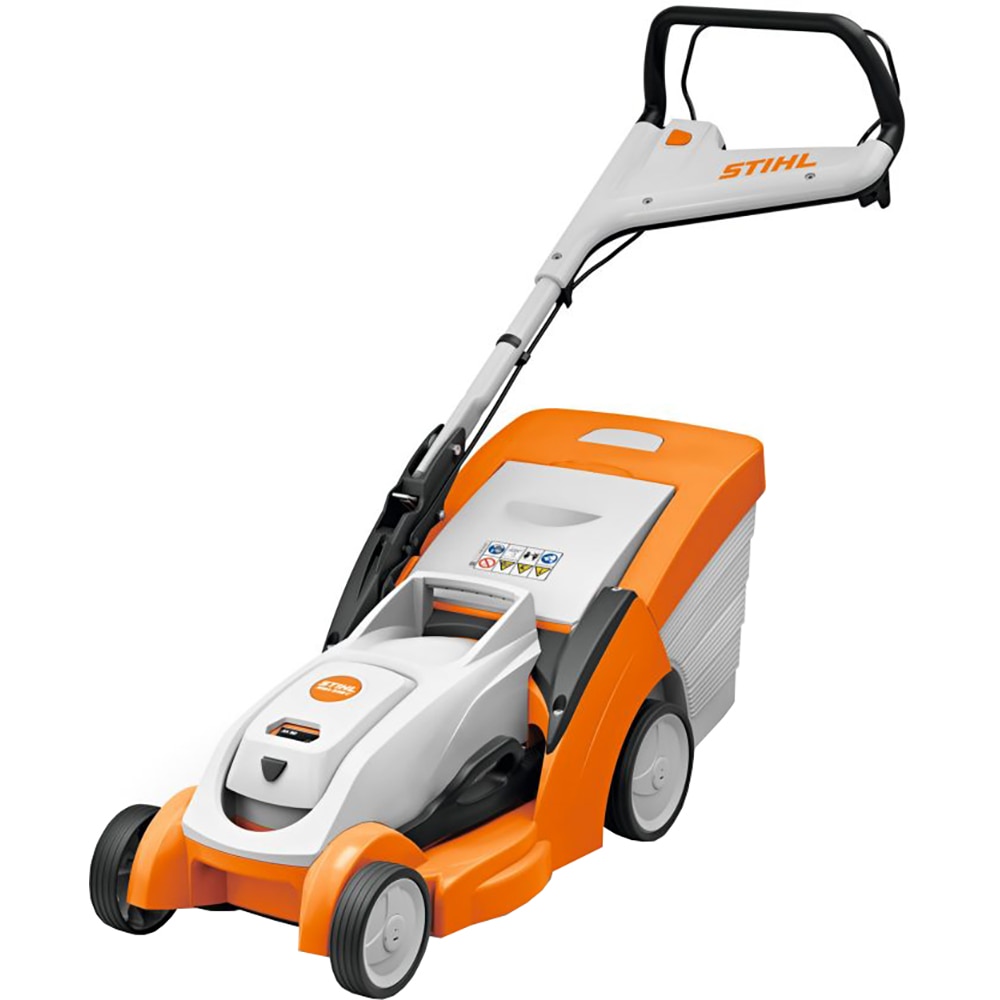 Masina de tuns iarba pe acumulator STIHL RMA 239.1 C, Electrica, latime taiere 37 cm, cos 40L, fara acumulator, portocaliu-alb