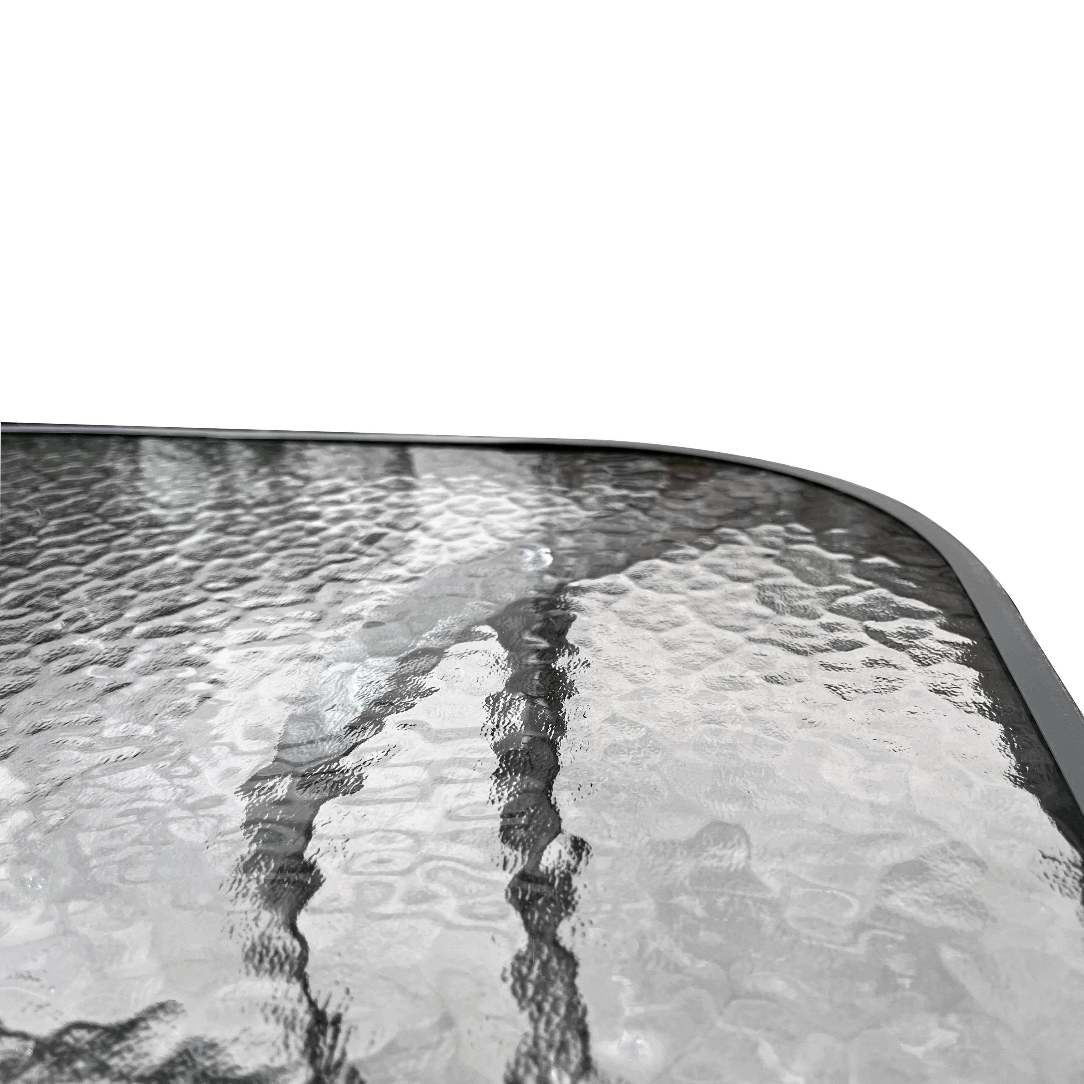 Masa gradina, 160 x 90 x 70 cm, otel si sticla, gri