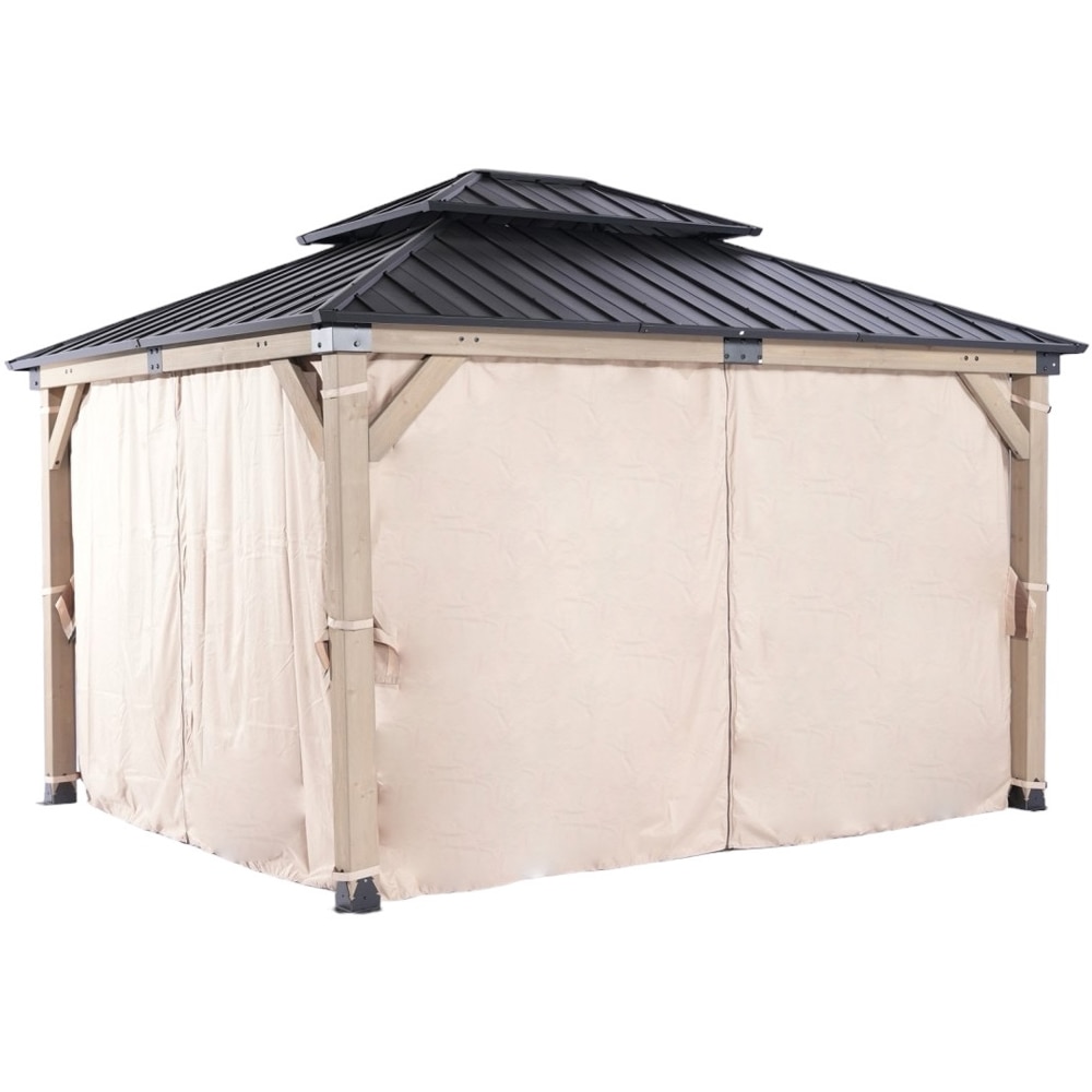 Pavilion gradina HOME DECOR, otel, 308 x 360 x 295 cm, maro taupe