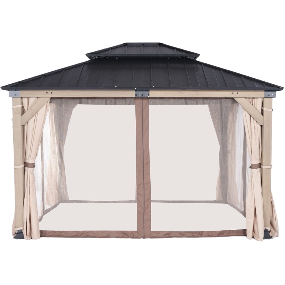 Pavilion gradina HOME DECOR, otel, 308 x 360 x 295 cm, maro taupe