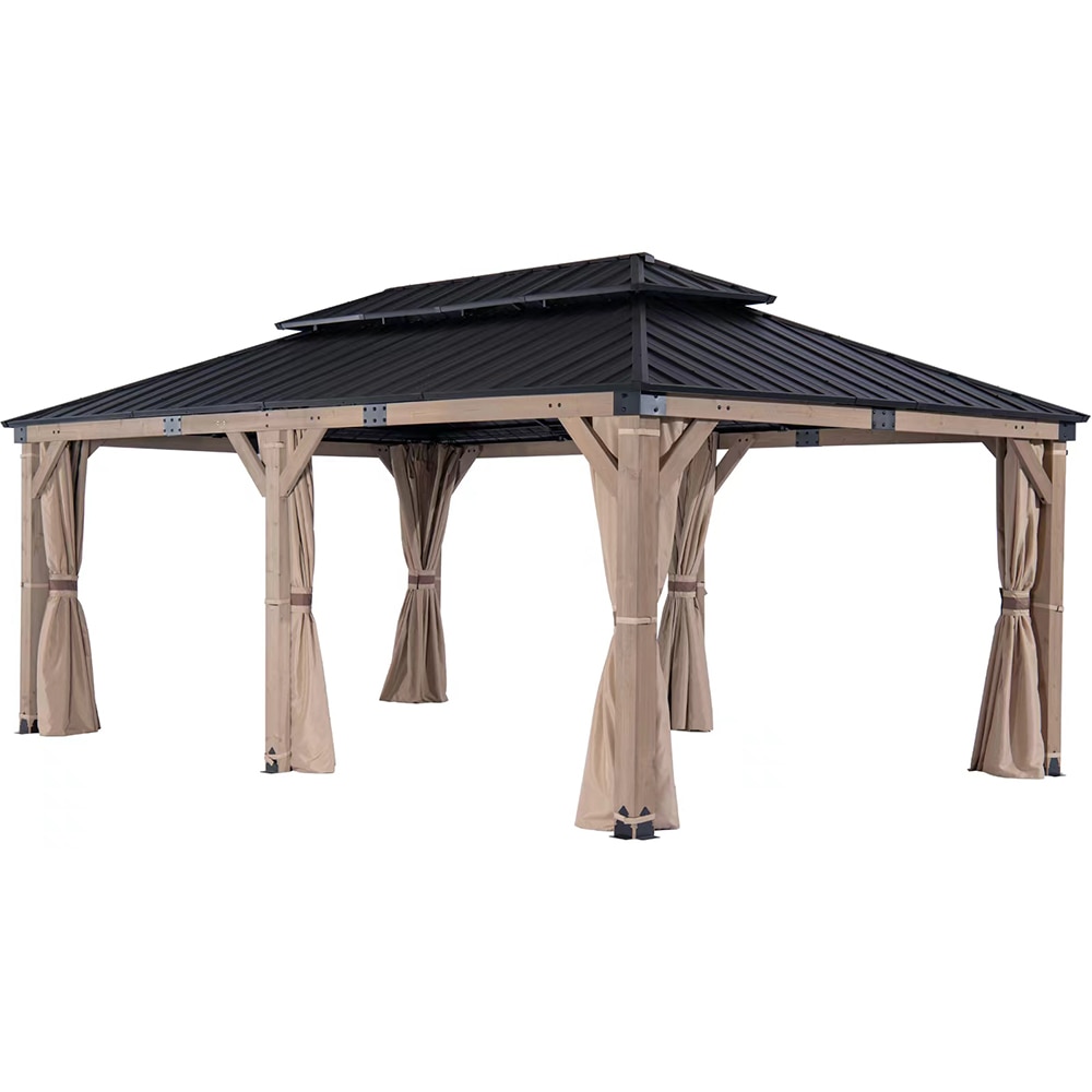 Pavilion gradina HOME DECOR, otel, 308 x 600 x 295 cm, bej