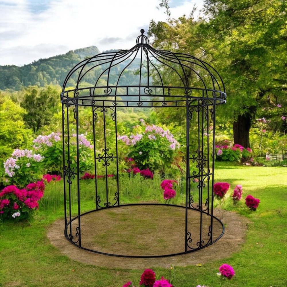 Pavilion gradina HOME DECOR Arcada Orsay, otel, 250 x 313 cm, negru