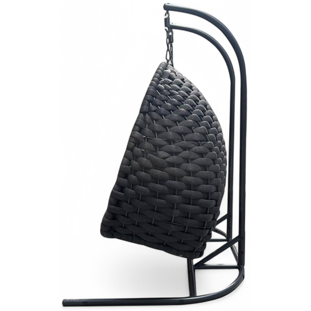 Leagan HOME DECOR, 3 locuri, 175 x 197 x 200 cm, negru