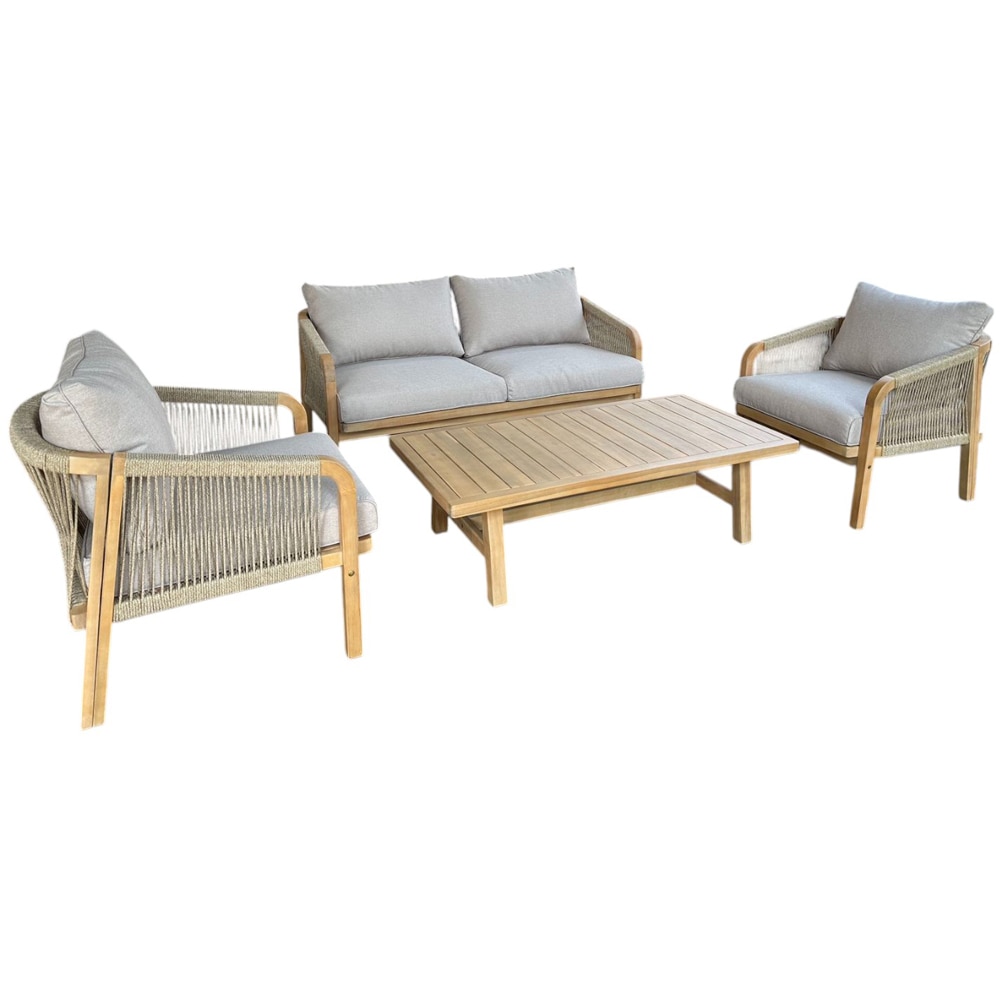 Set mobilier gradina HOME DECOR, 4 piese, gri deschis