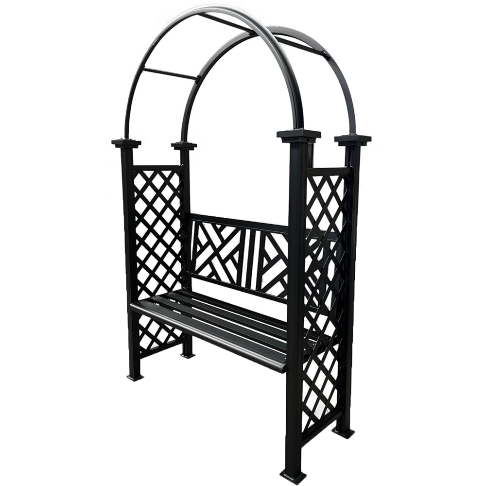 Banca gradina HOME DECOR, 130  x 48 x 208 cm, negru