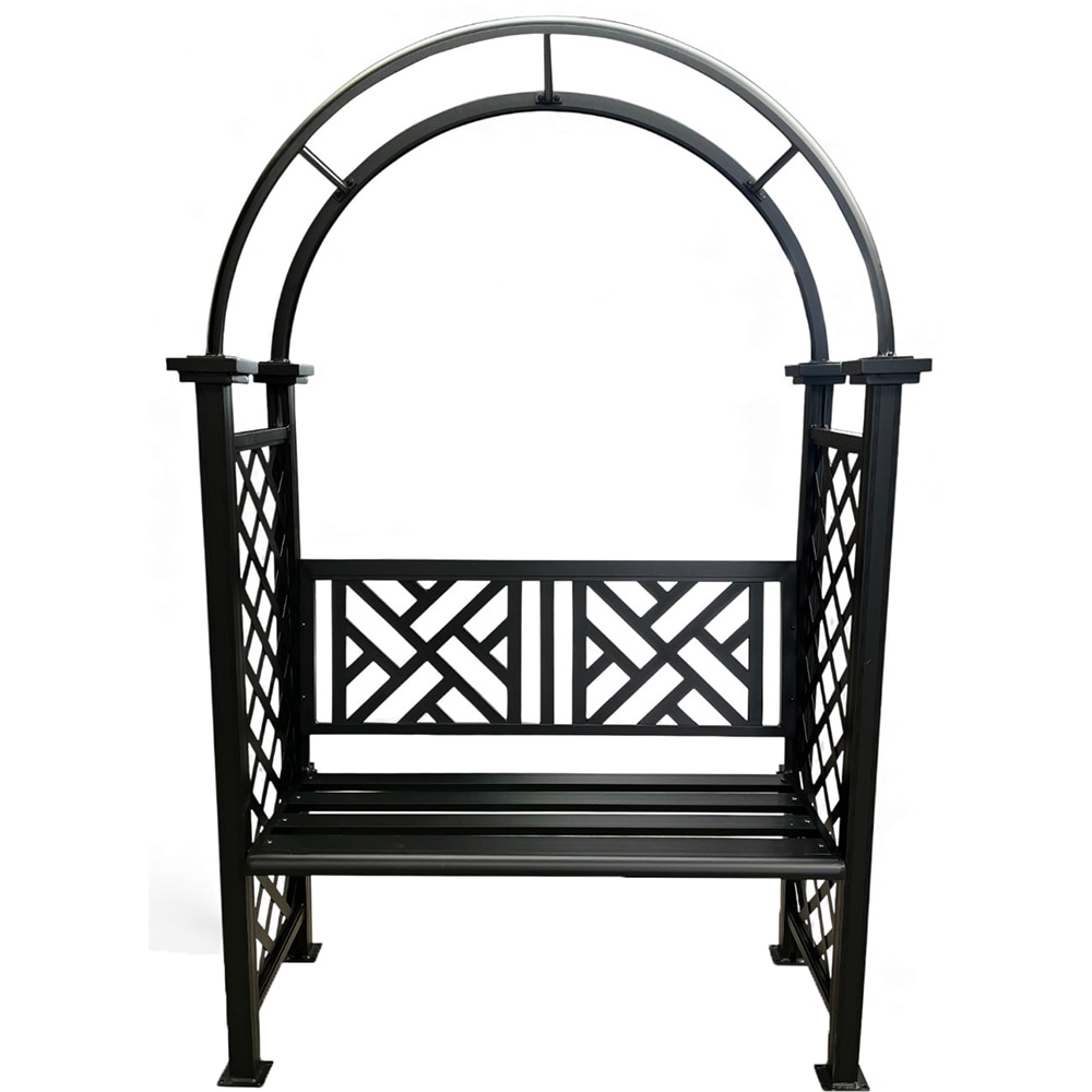 Banca gradina HOME DECOR, 130  x 48 x 208 cm, negru