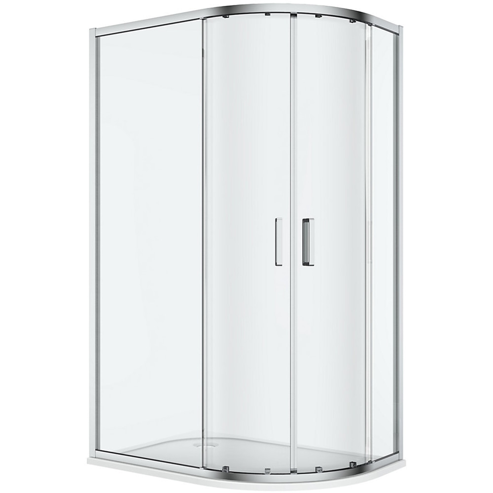 Cabina dus standard GOODHOME Ledava, montaj stanga, 120 x 80 x 195 cm, sticla securizata 8mm, profil crom