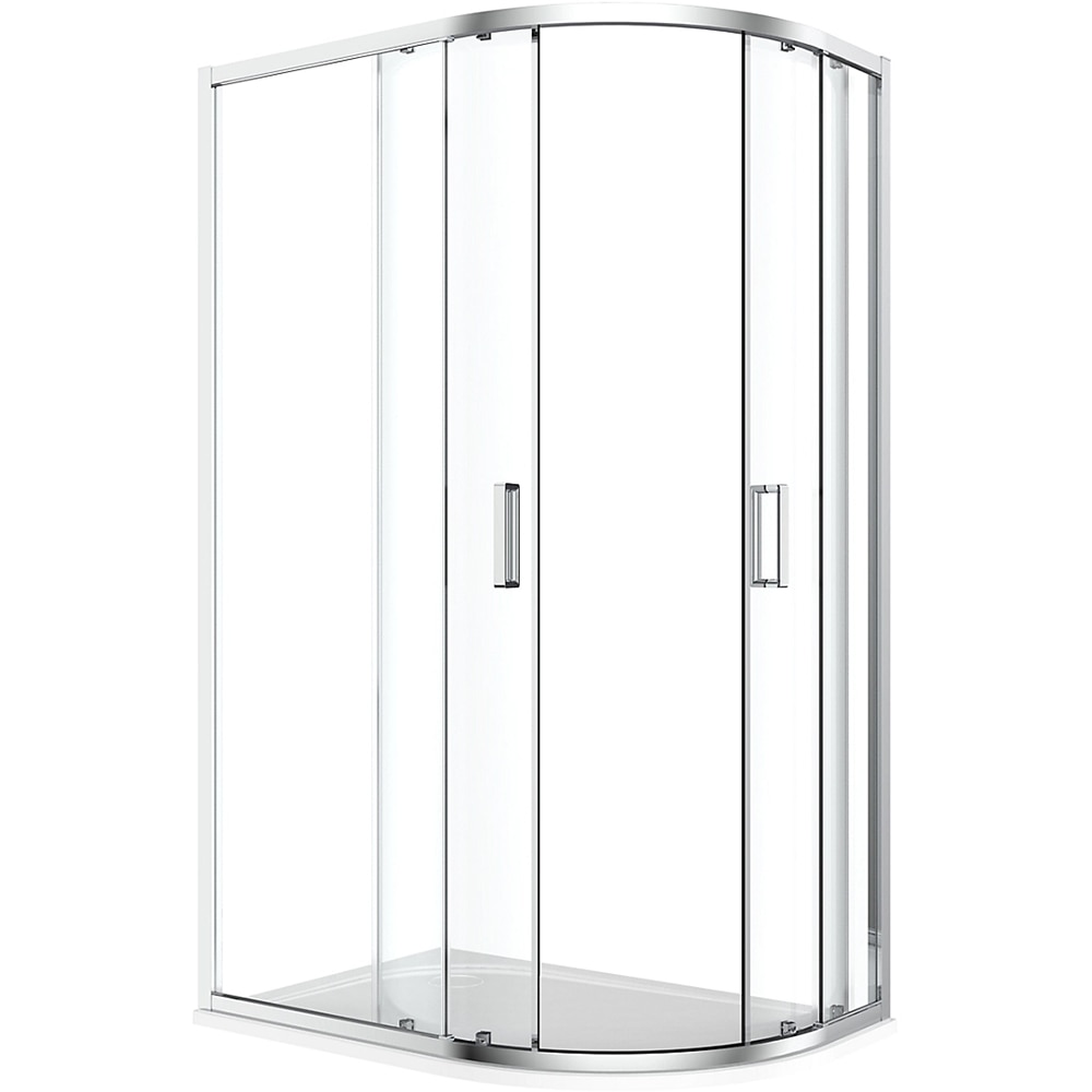 Cabina dus standard GOODHOME Ledava, montaj stanga, 120 x 80 x 195 cm, sticla securizata 8mm, profil crom