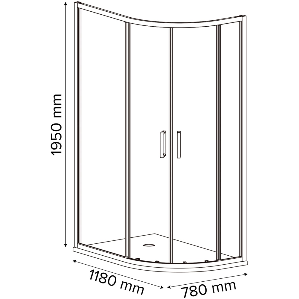 Cabina dus standard GOODHOME Ledava, montaj stanga, 120 x 80 x 195 cm, sticla securizata 8mm, profil crom