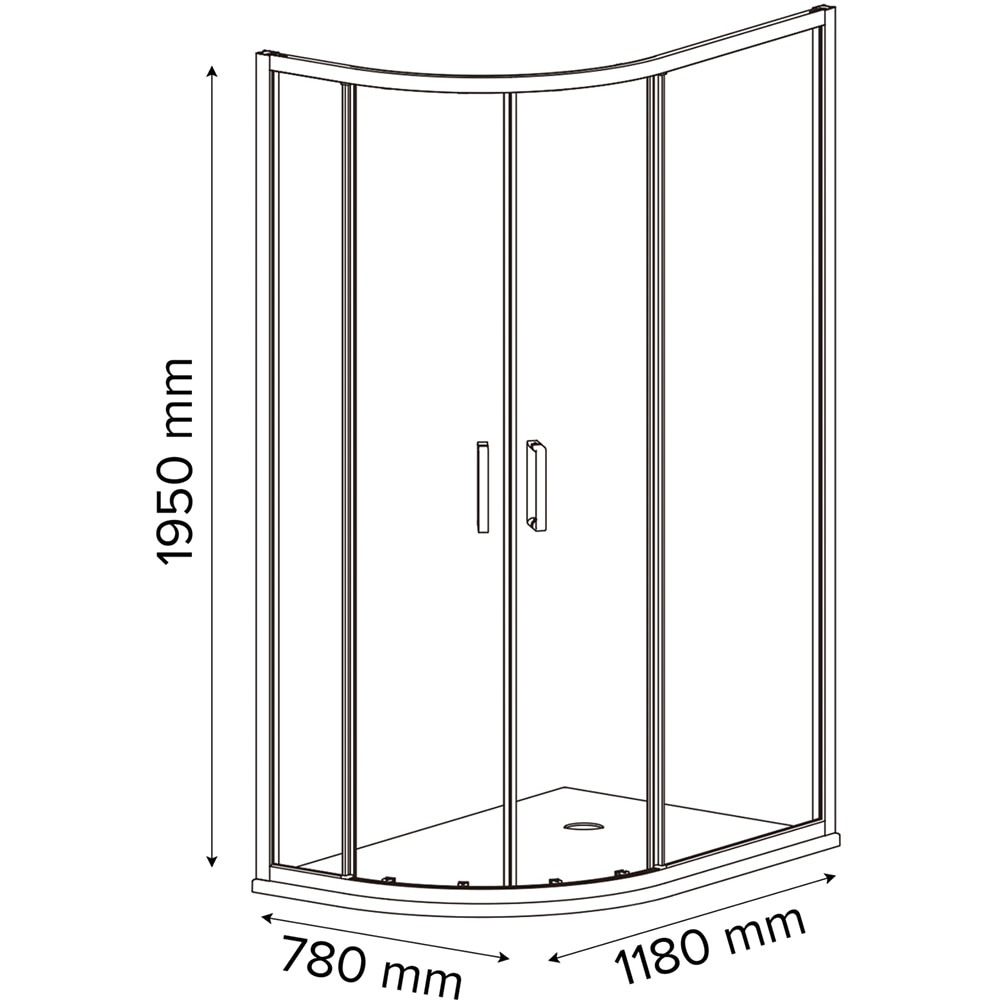 Cabina dus standard GOODHOME Ledava, montaj dreapta, 120 x 80 x 195 cm, sticla securizata 8mm, profil crom