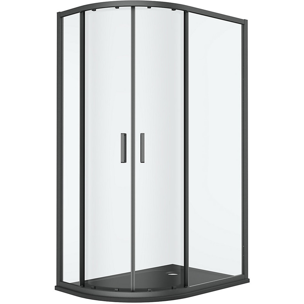 Cabina dus standard GOODHOME Ledava, montaj dreapta, 120 x 80 x 195 cm, sticla securizata 8mm, profil negru