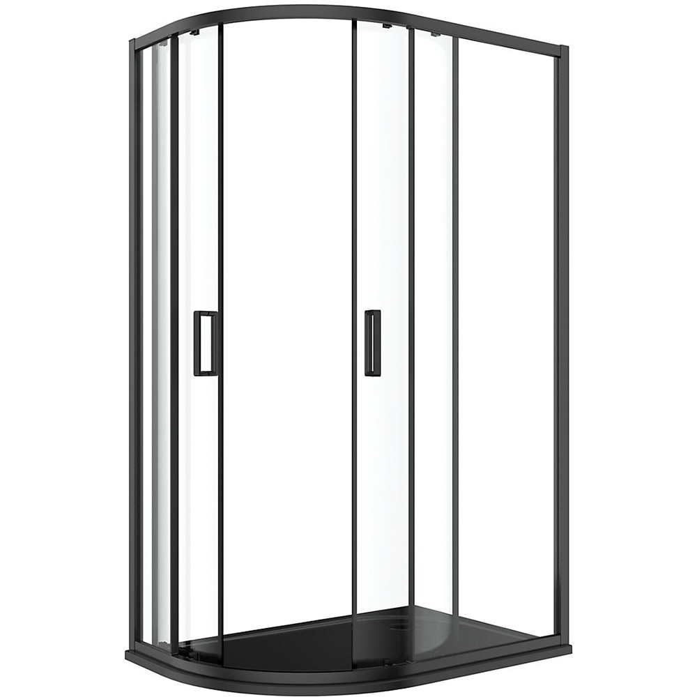 Cabina dus standard GOODHOME Ledava, montaj dreapta, 120 x 80 x 195 cm, sticla securizata 8mm, profil negru