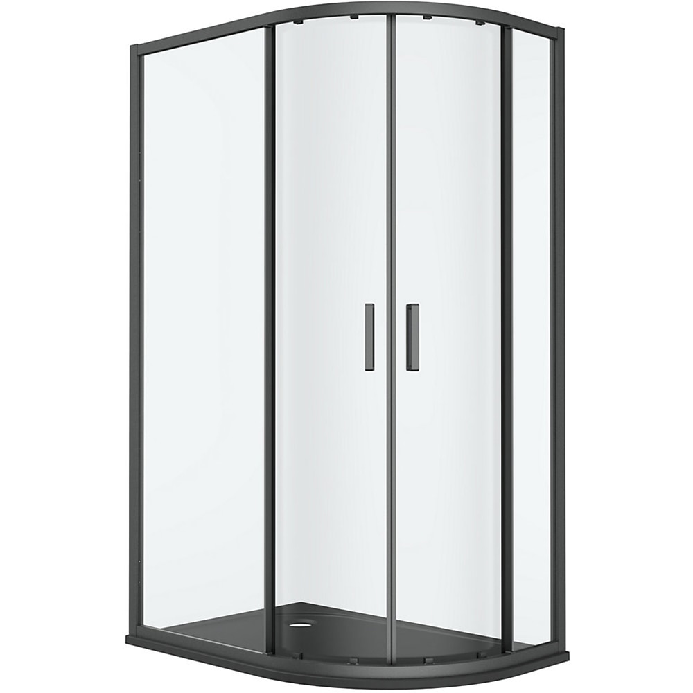 Cabina dus standard GOODHOME Ledava, montaj stanga, 120 x 80 x 195 cm, sticla securizata 8mm, profil negru
