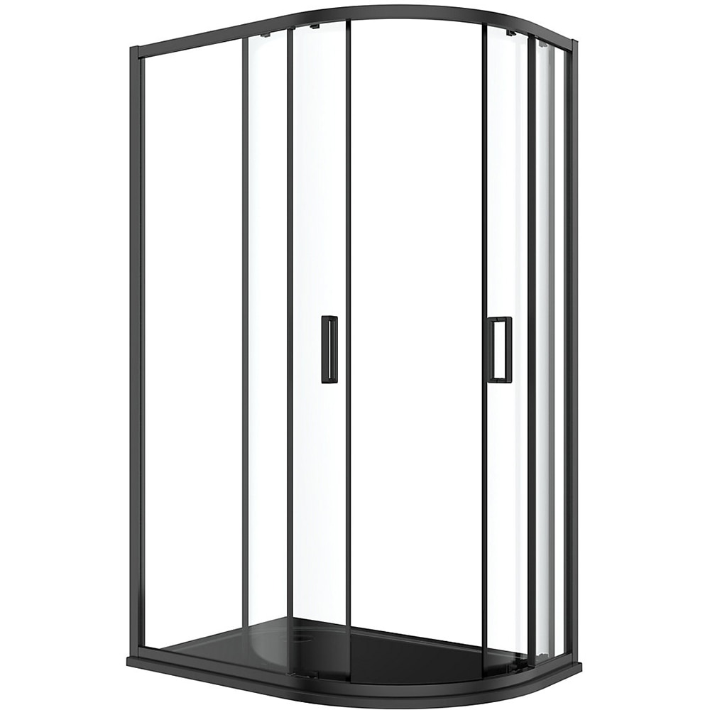 Cabina dus standard GOODHOME Ledava, montaj stanga, 120 x 80 x 195 cm, sticla securizata 8mm, profil negru