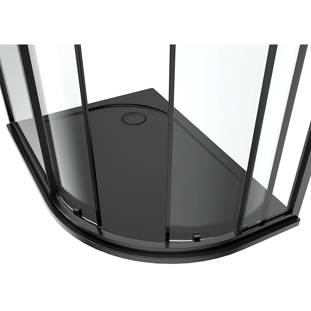 Cabina dus standard GOODHOME Ledava, montaj stanga, 120 x 80 x 195 cm, sticla securizata 8mm, profil negru