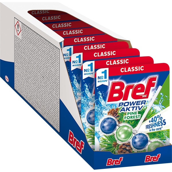 Odorizant toaleta BREF Power Aktiv Pine, 10 x 50g