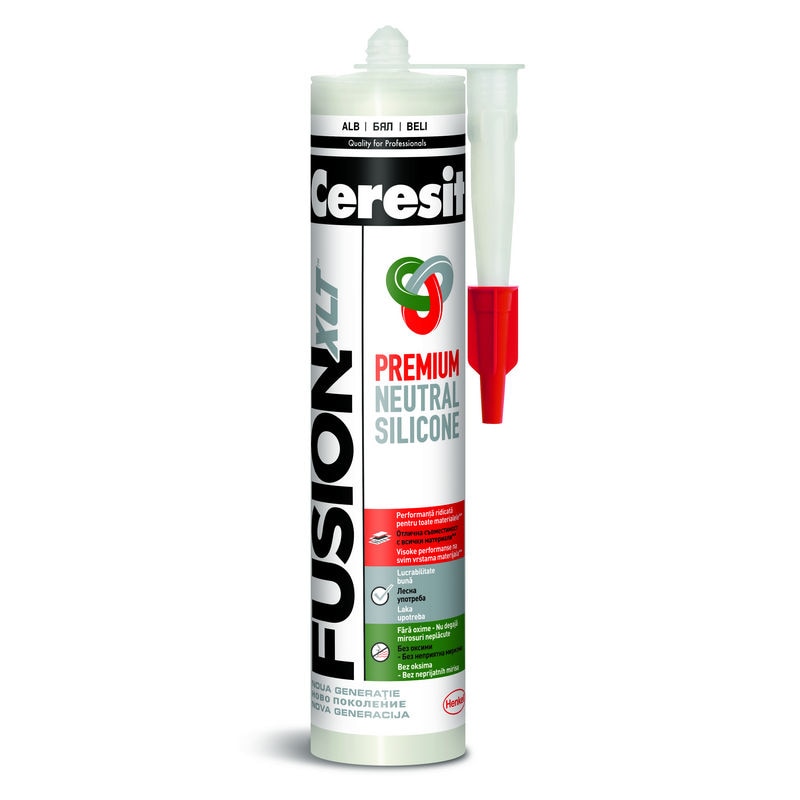 Agent Ceresit de etansare pe baza de silicon, 280 ml, culoare alb 