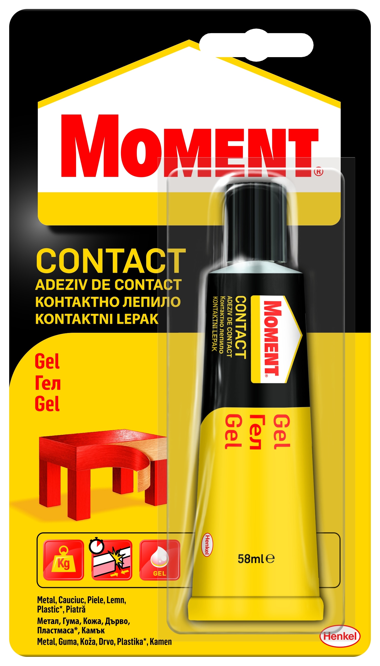 Adeziv de contact gel, transparent, 58 ml   Moment