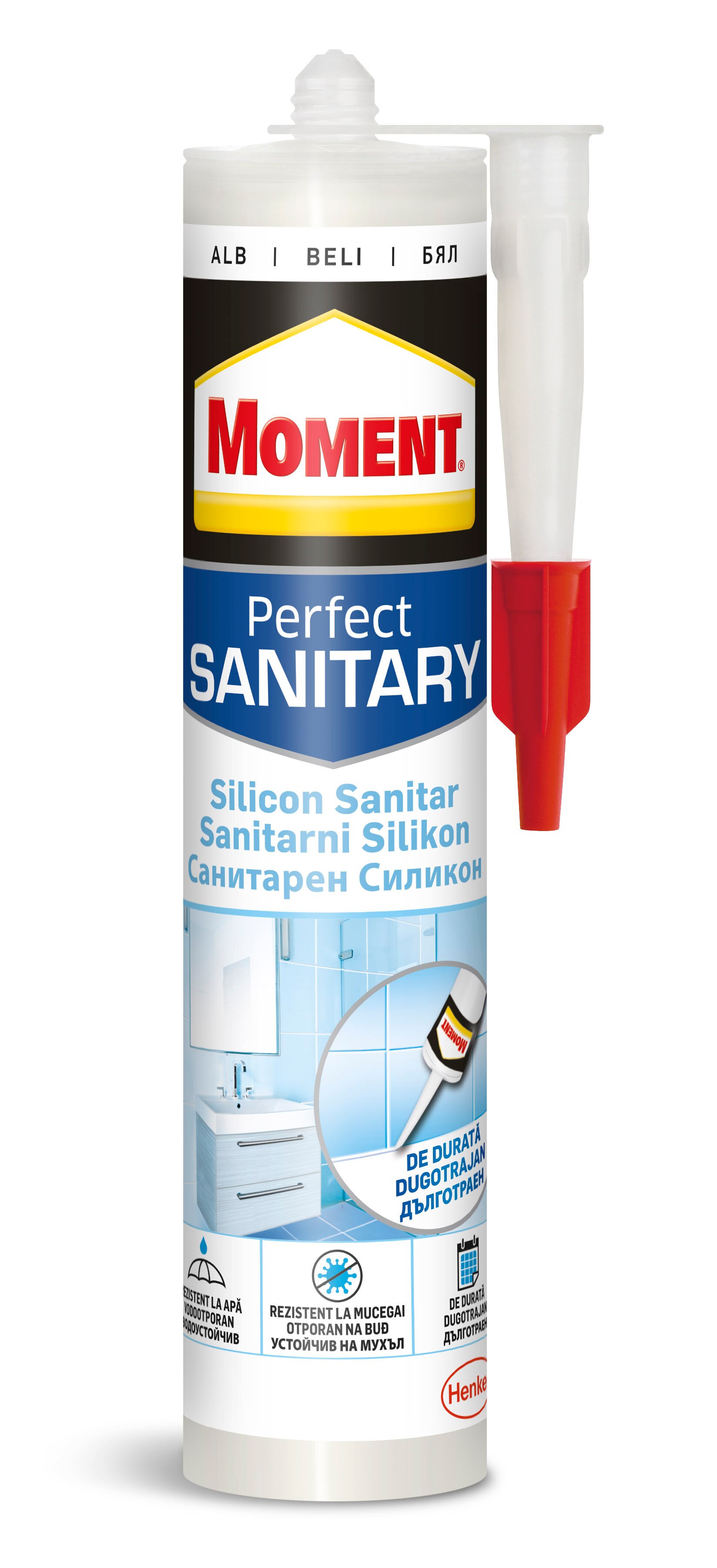 Silicon Pentru Spatii Umede, Alb, Aplicare Pistol, 280 Ml  Moment 