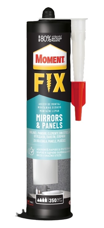 Adeziv pentru sticla, crem, 380 ml • Moment fix Mirror & Panels