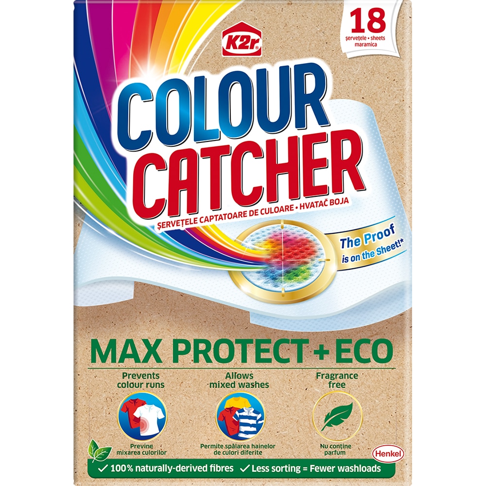 Servetele captatoare de culoare K2R Colour Catcher ECO, 18 spalari