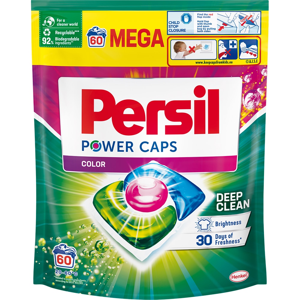 Detergent capsule PERSIL Power Caps Color, 60 spalari