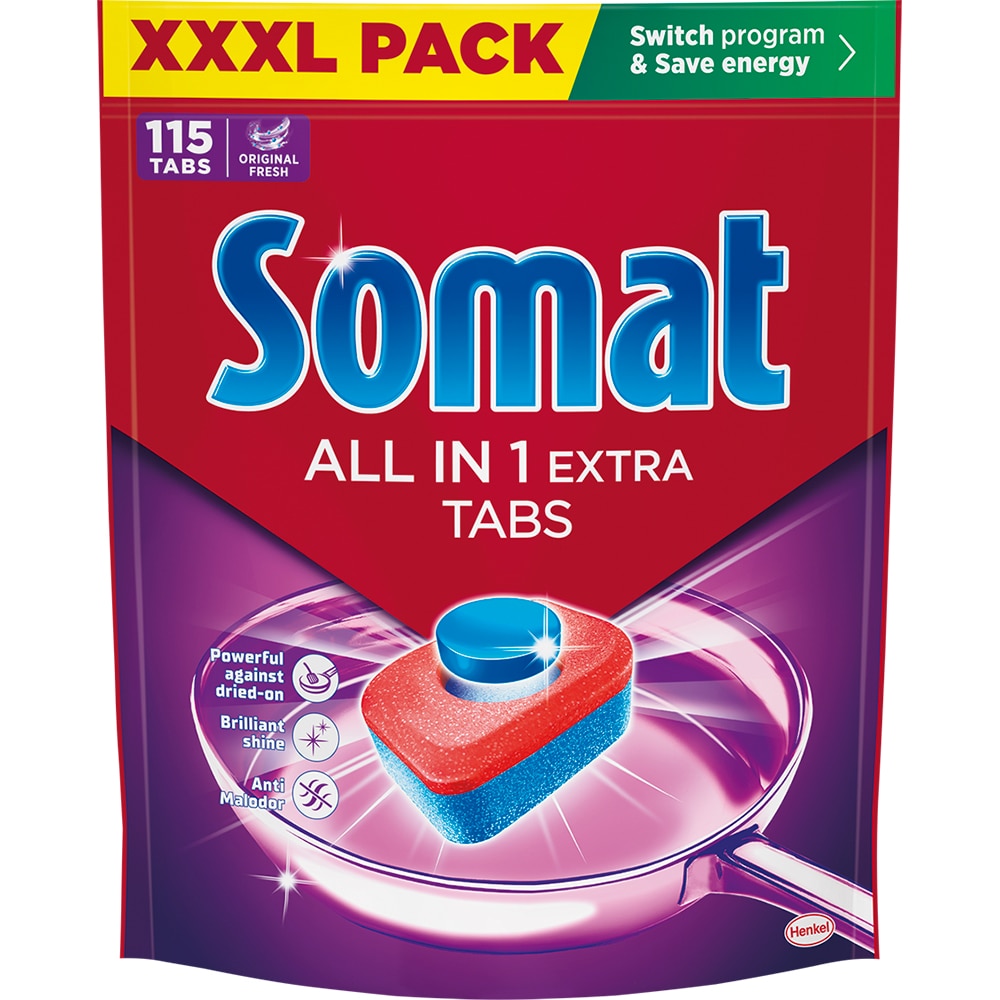 Detergent pentru masina de spalat vase SOMAT All in One Extra, 115 capsule