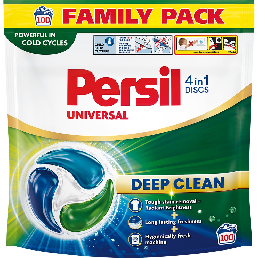 Detergent capsule PERSIL Discs Universal, 100 spalari