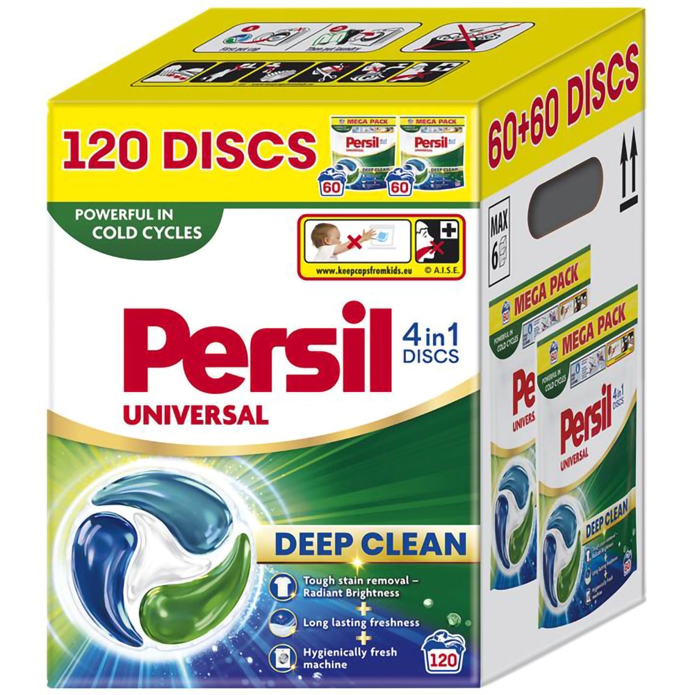 Detergent capsule PERSIL 4in1 Discs Universal, 2 x 60 spalari