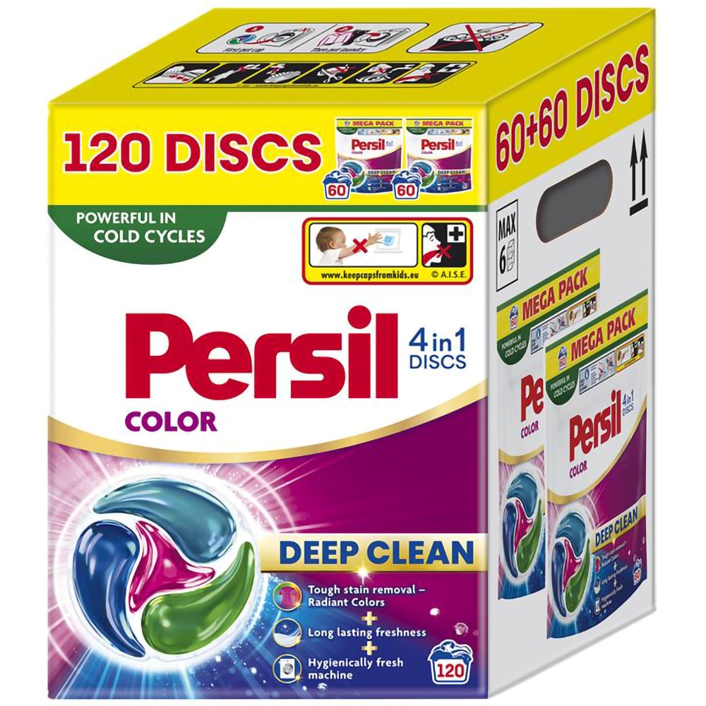 Detergent capsule PERSIL 4in1 Discs Color, 2 x 60 spalari