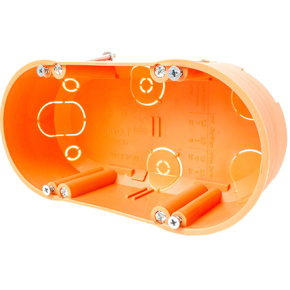 Doza dubla DIETZEL D-HWDZ-65-IEC, IP30, portocaliu