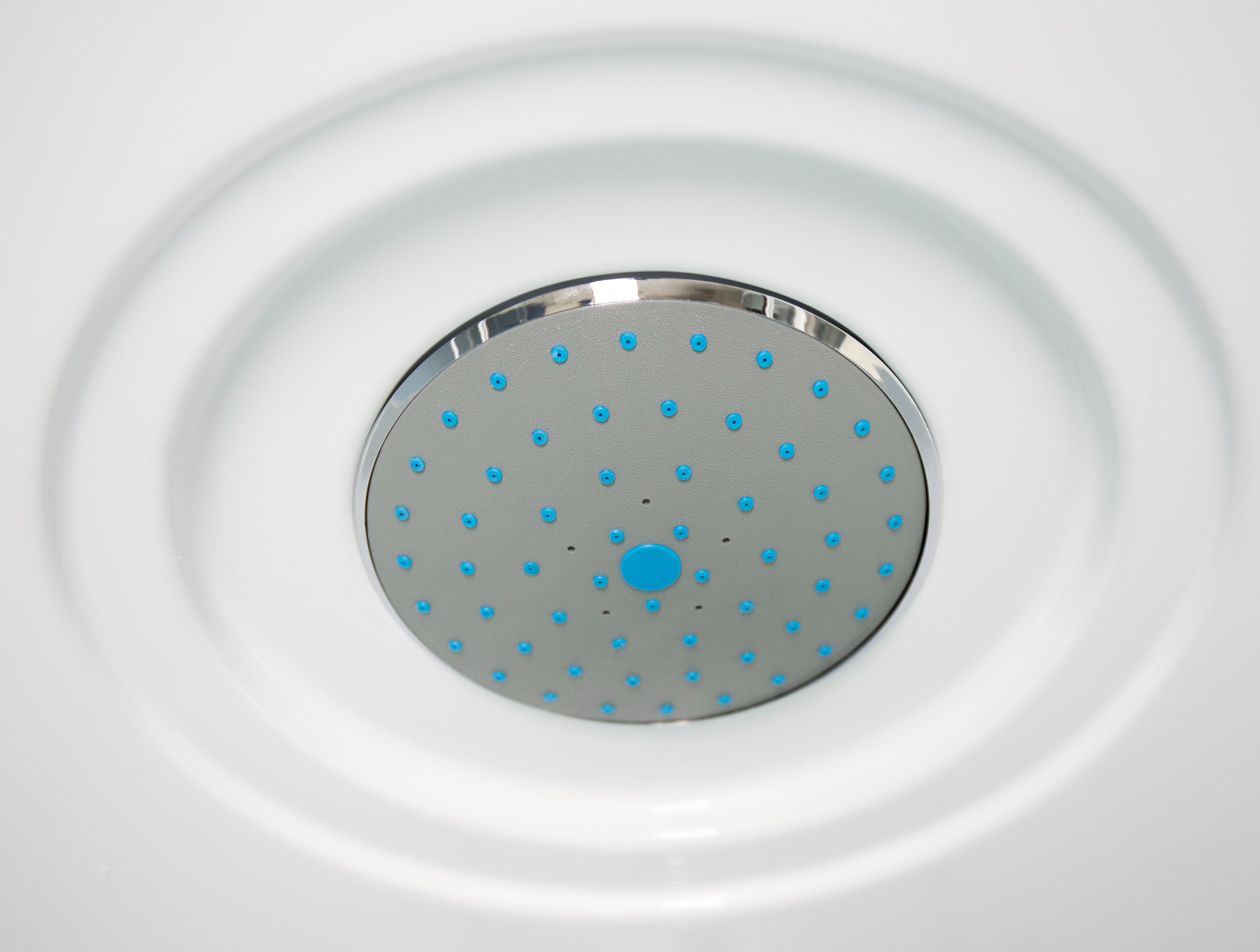 Cabina dus hidromasaj, joasa, semirotunda, neagra, 90 x 90 x 215 cm