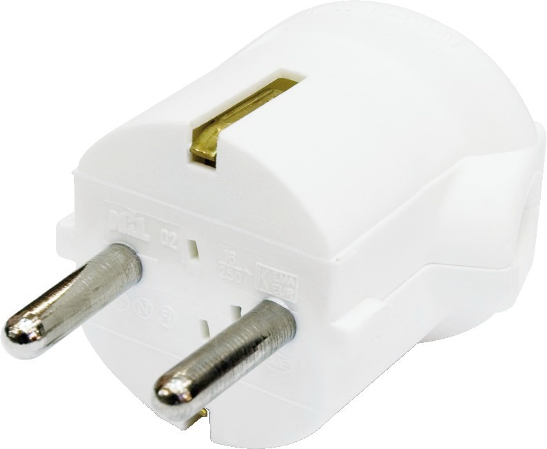 Stecher cu iesire laterala IP20 220V alb, PCE