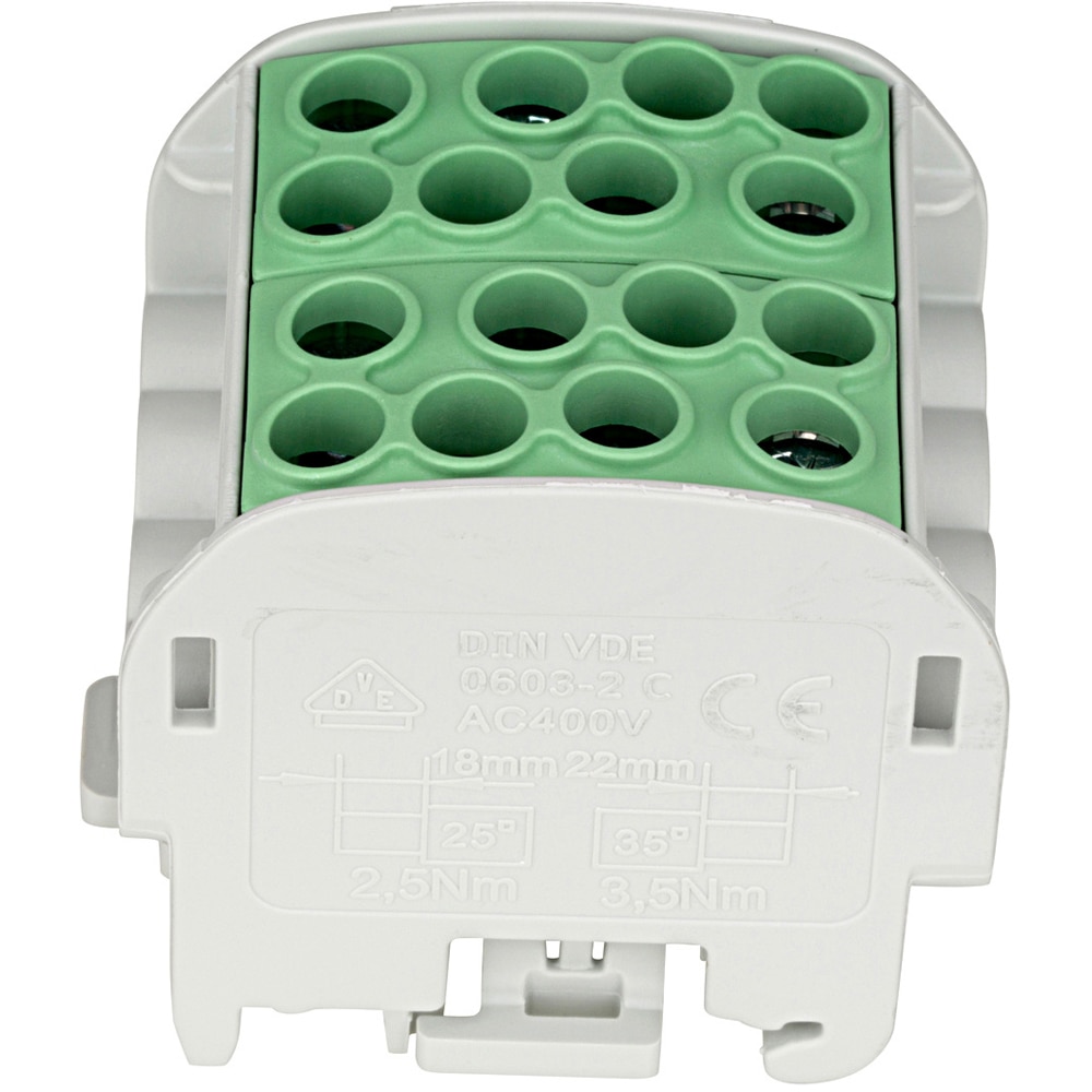 Clema derivatie SCHRACK IK026232, max 35mm2, verde