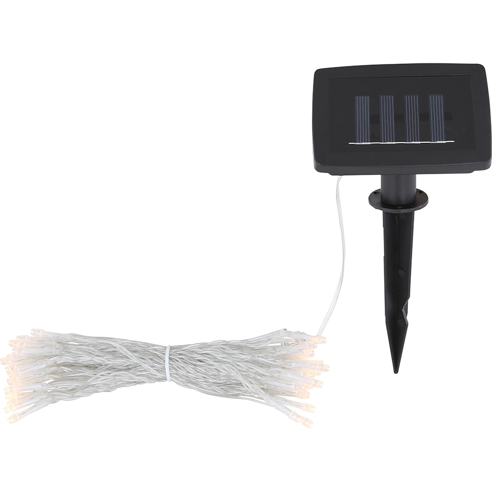 Instalatie solara GLOBO, 3m, 50x LED, 3000K, plastic, negru