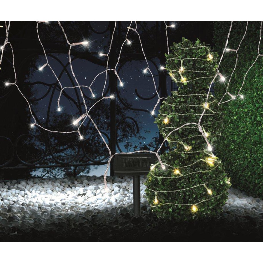 Instalatie solara GLOBO, 3m, 50x LED, 3000K, plastic, negru